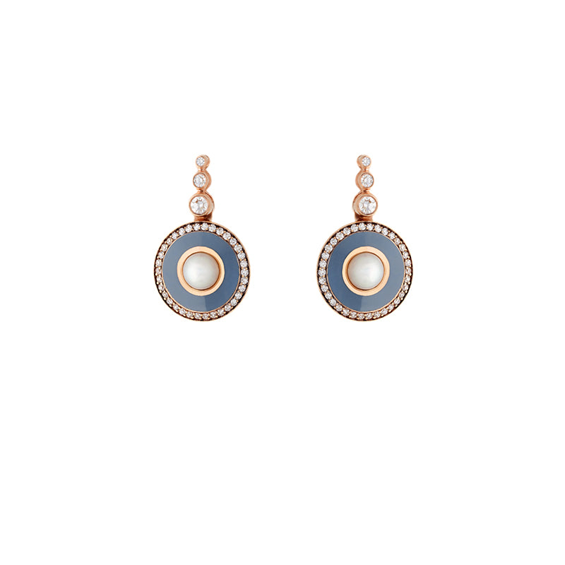 Mina Grey Earrings - Pearls - Diamonds