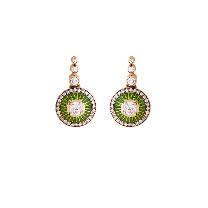 Mina Kiwi Earrings - Diamonds