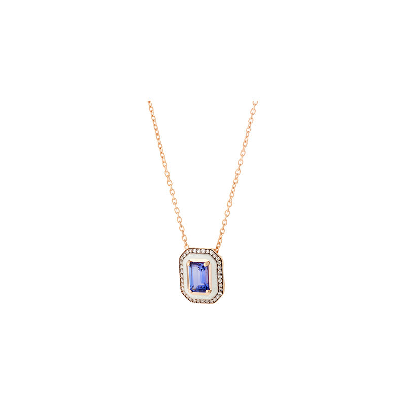 Mina Pendentif Ivoire - Tanzanite - Diamants