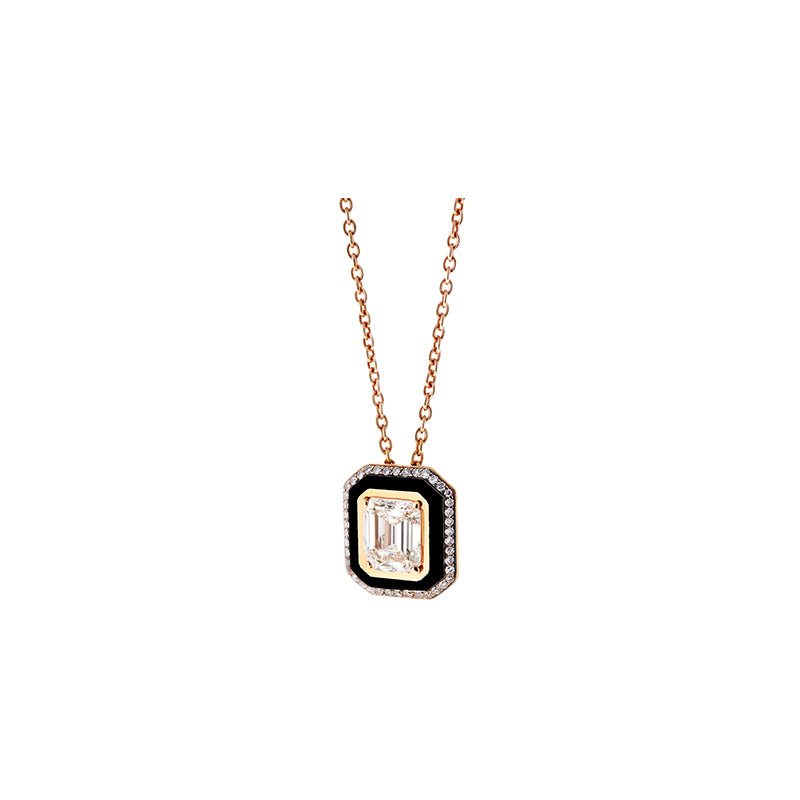 Mina Black Pendant - Diamonds