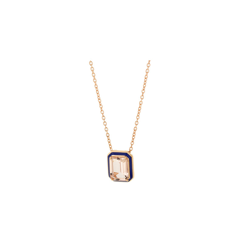 Mina Navy Blue Pendant - Morganite