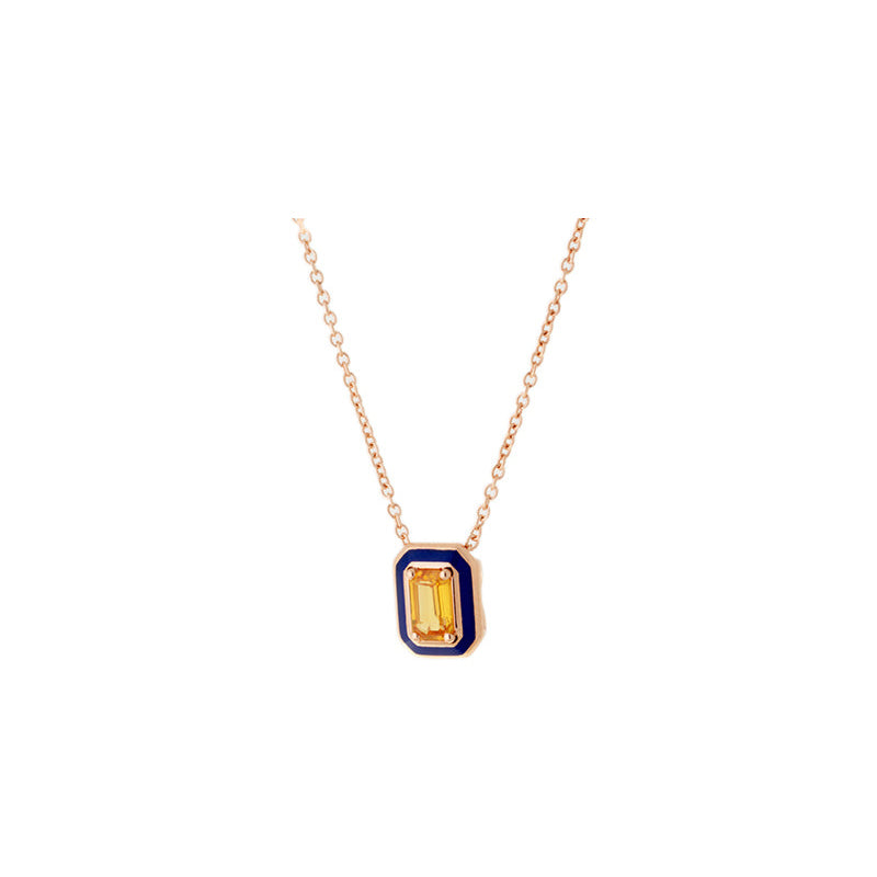 Mina Navy Blue Pendant - Orange Sapphire