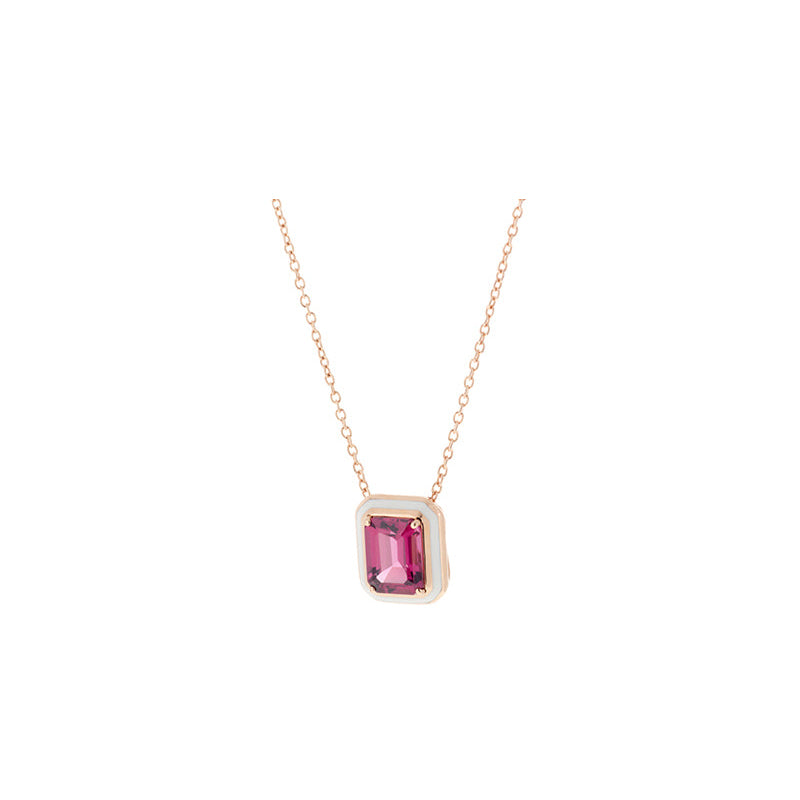 Mina Pendentif Ivoire - Rhodolite