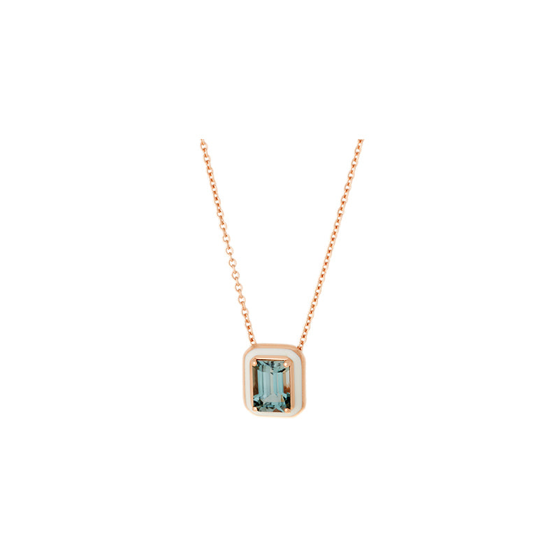 Mina Pendentif Ivoire - Tourmaline Bleue