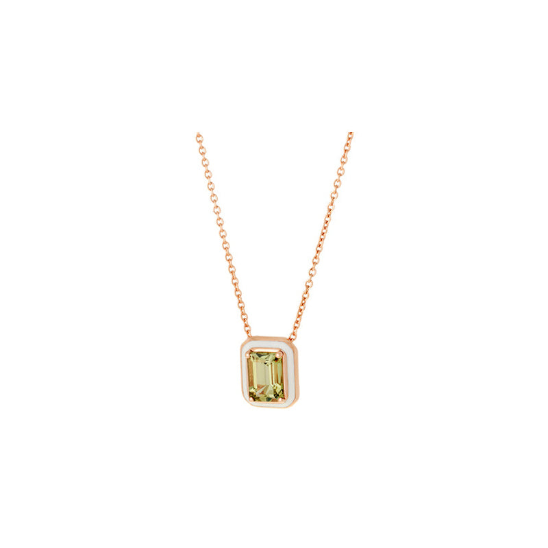 Mina Ivory Pendant - Light Green Tourmaline