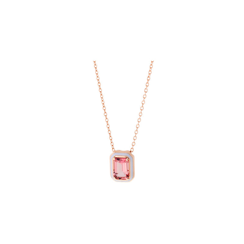 Mina Pendentif Lilas - Tourmaline Rose