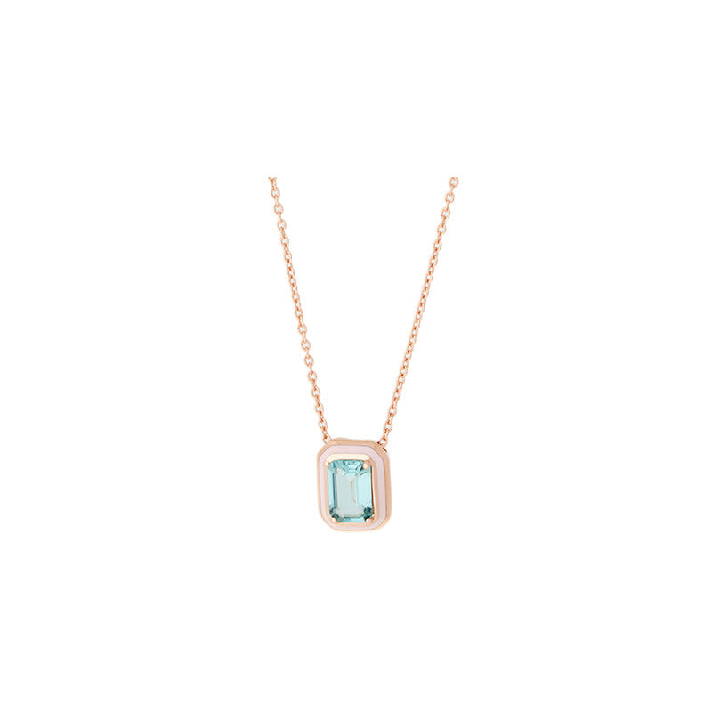 Mina Pendentif Rose Clair  - Tourmaline Bleu Clair