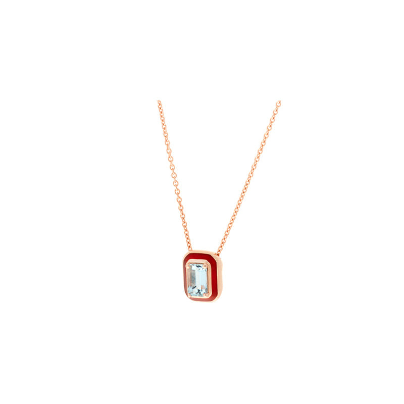 Mina Pendentif Orange - Aigue-Marine