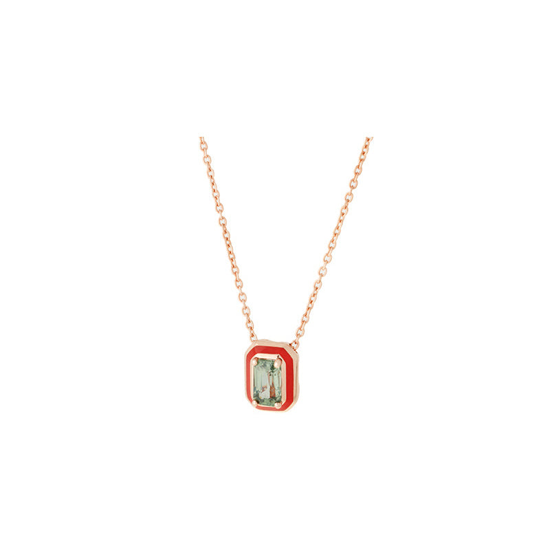 Mina Pendentif Orange - Saphir Vert