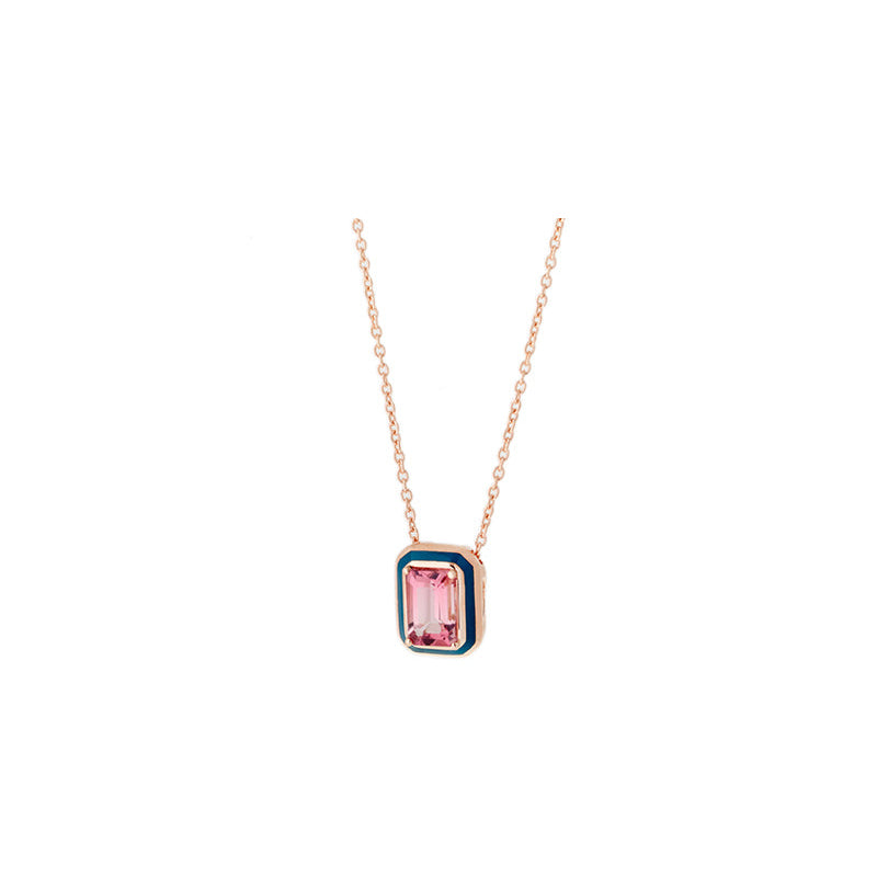 Mina Pendentif Pétrole - Tourmaline Rose