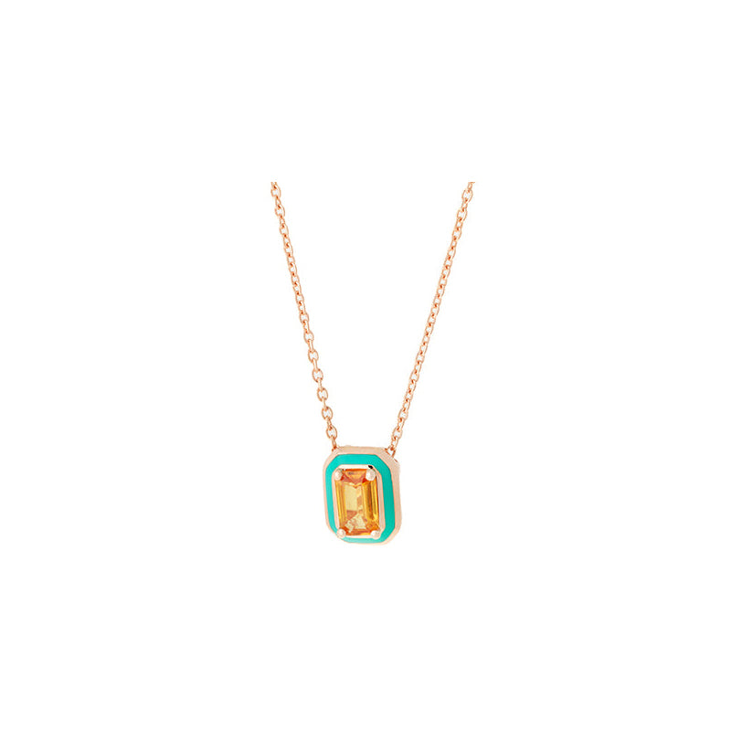 Mina Pendentif Turquoise - Saphir Orange Clair