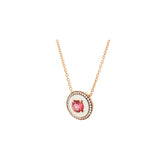 Mina Ivory Pendant - Pink Tourmaline - Diamonds