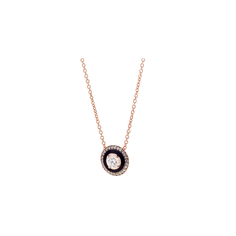 Mina Black Pendant - Diamonds