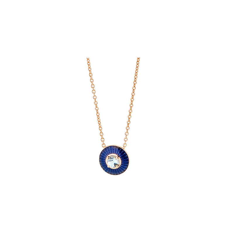 Mina Navy Blue Pendant - Aquamarine