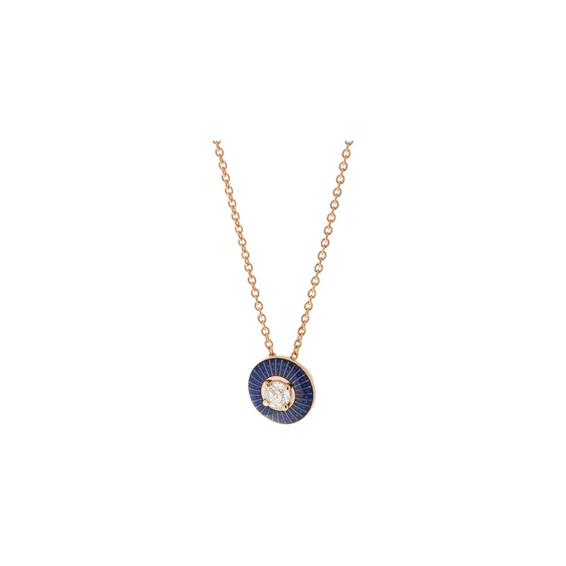Mina Navy Blue Pendant - Diamond