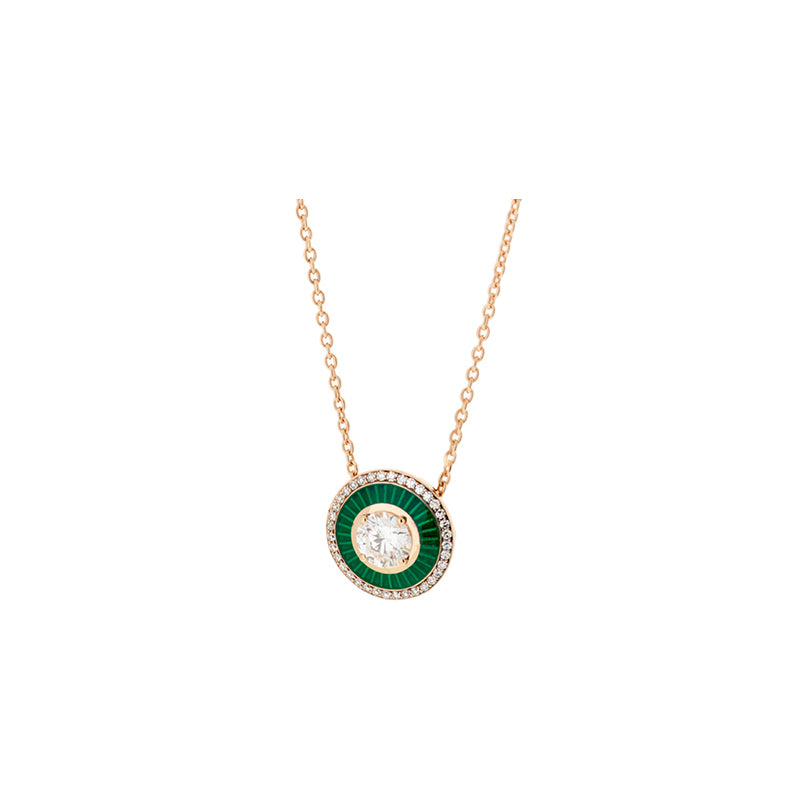 Mina Green Pendant - Diamonds