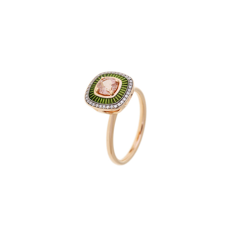 Mina Kiwi Ring - Pink Tourmaline - Diamonds
