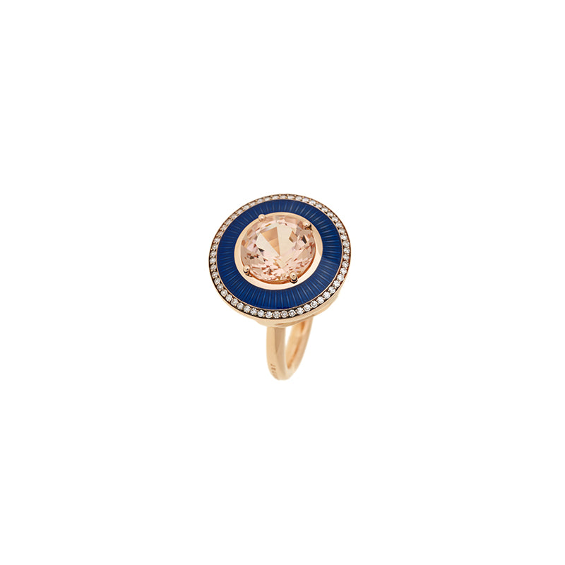 Mina Navy Blue - Morganite - Diamonds