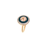 Mina Petrol Ring - Morganite - Diamonds