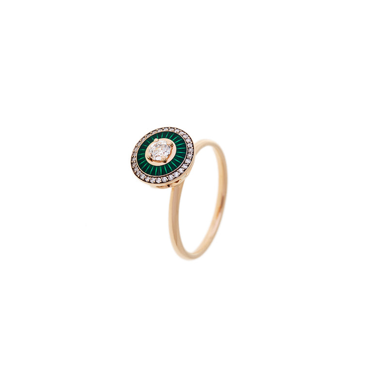 Mina Forest Green Ring - Diamonds