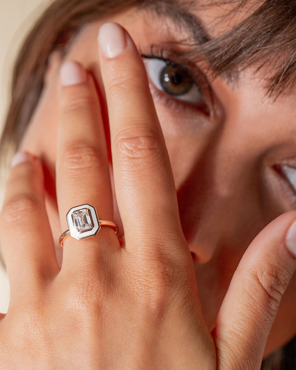 Mina Ivory Ring - Diamond
