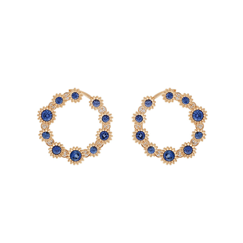 Poppy Earrings - Blue Sapphires - Diamonds