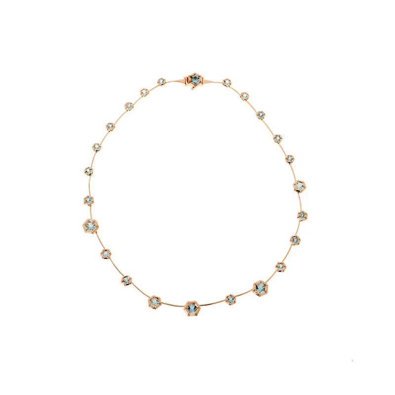 Rose de France Necklace - Aquamarines