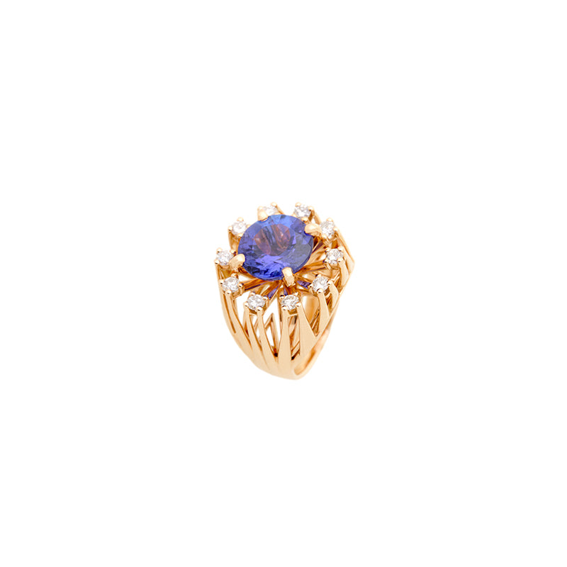 Unique Pinky Ring - Tanzanite - Diamonds