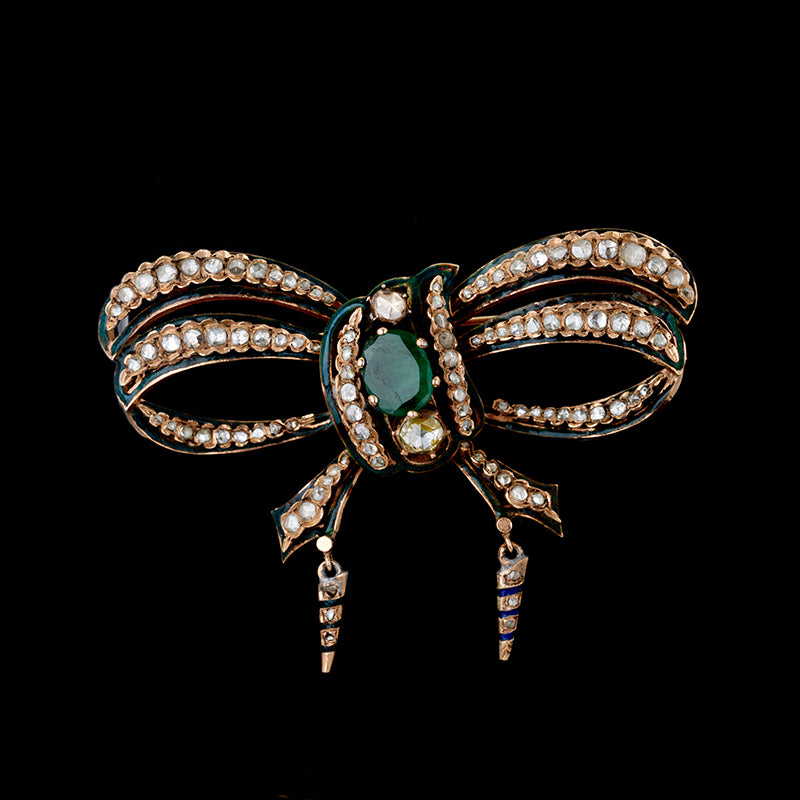 Brooch - Emerald - Diamonds