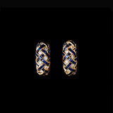 Boucles d'oreilles - Saphirs bleus - Diamants