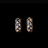Earrings - Blue Sapphires - Diamonds