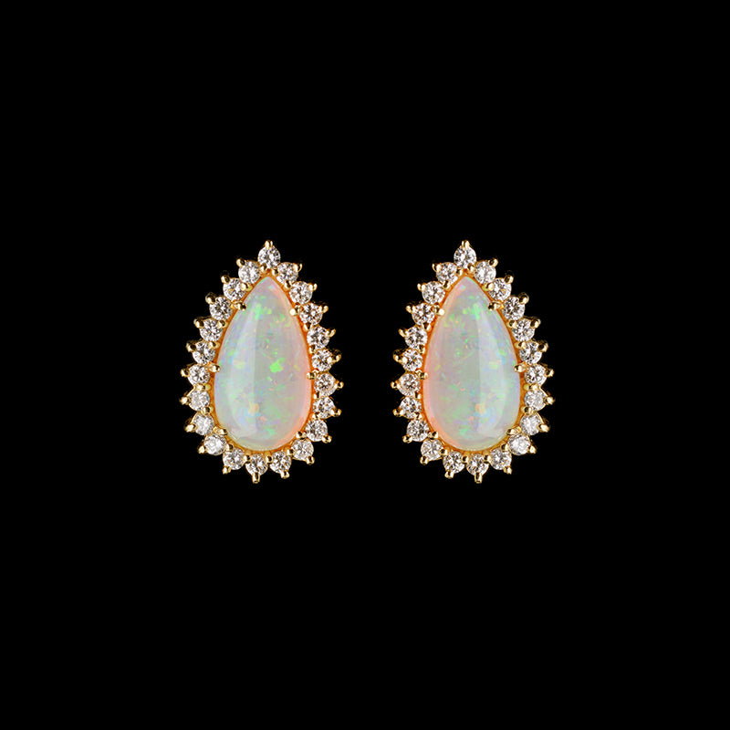 Earrings - Opals - Diamonds