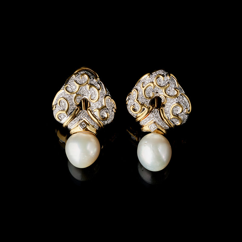 Earrings - Pearls - Diamonds