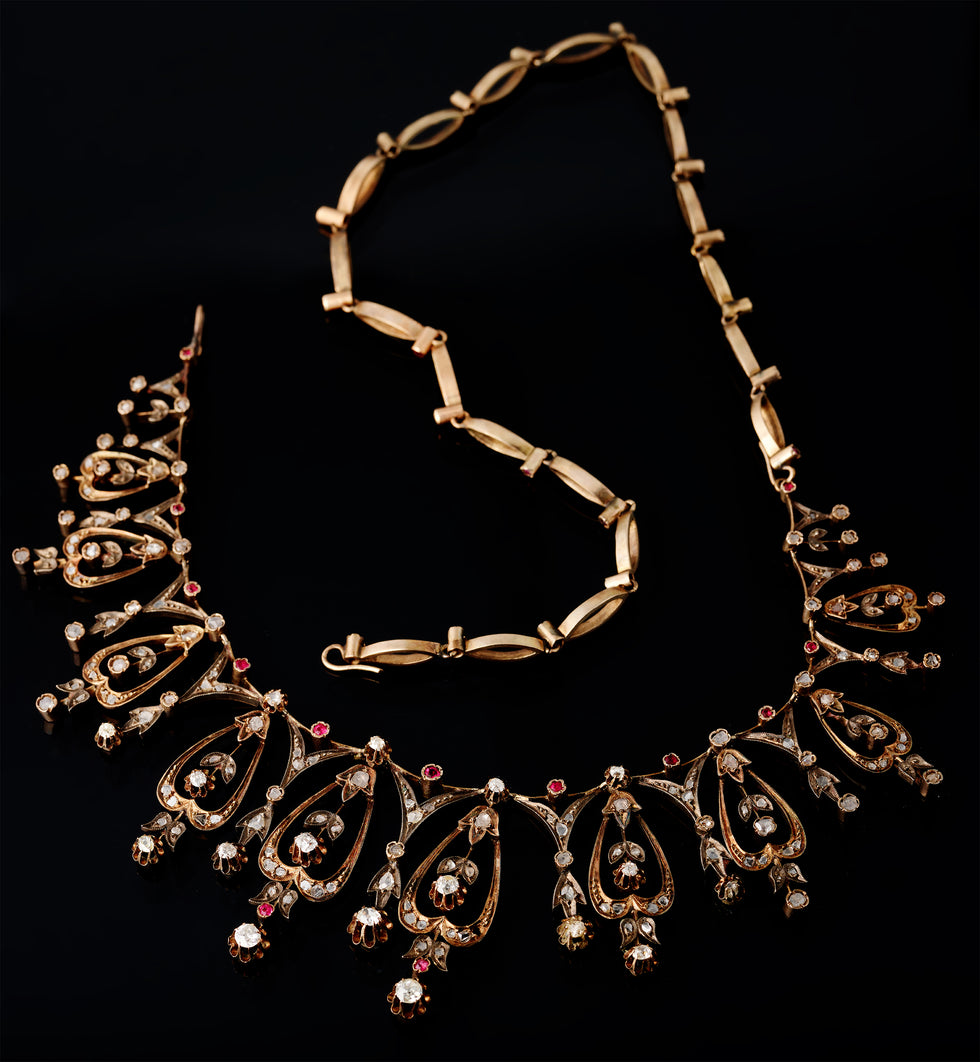 Necklace - Rubies - Diamonds