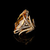 Ring - Citrine - White & Brown Diamonds