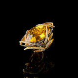 Ring - Citrine - White & Brown Diamonds