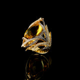 Ring - Citrine - White & Brown Diamonds