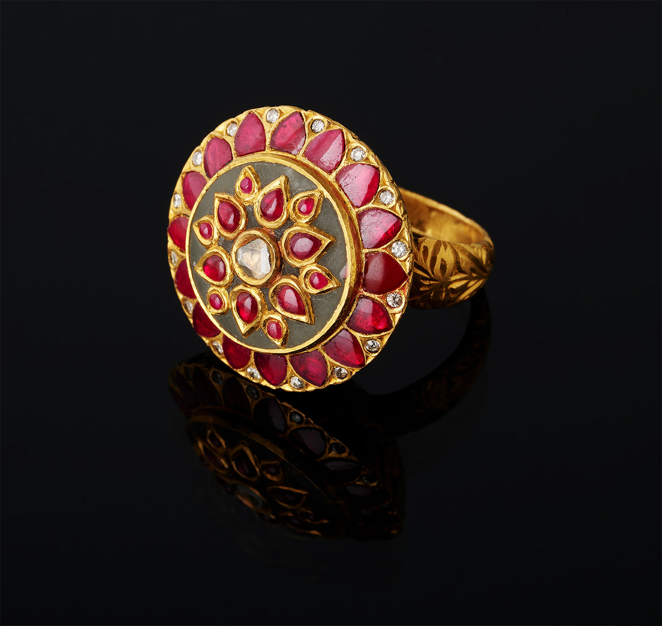 Bague - Rubis - Diamants