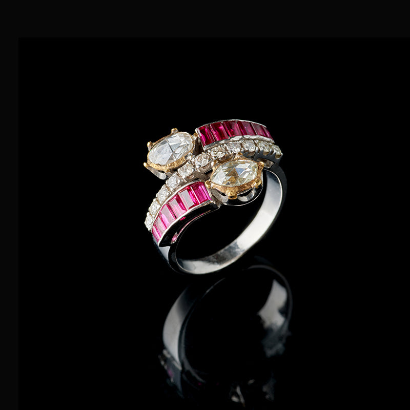 Bague - Rubis - Diamants