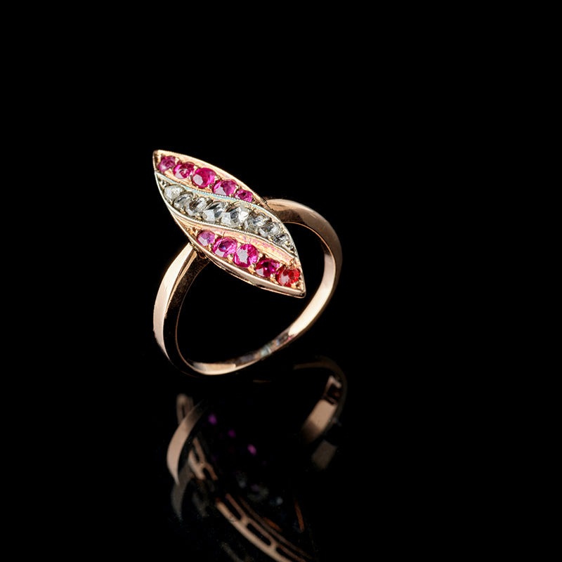 Bague - Rubis - Diamants