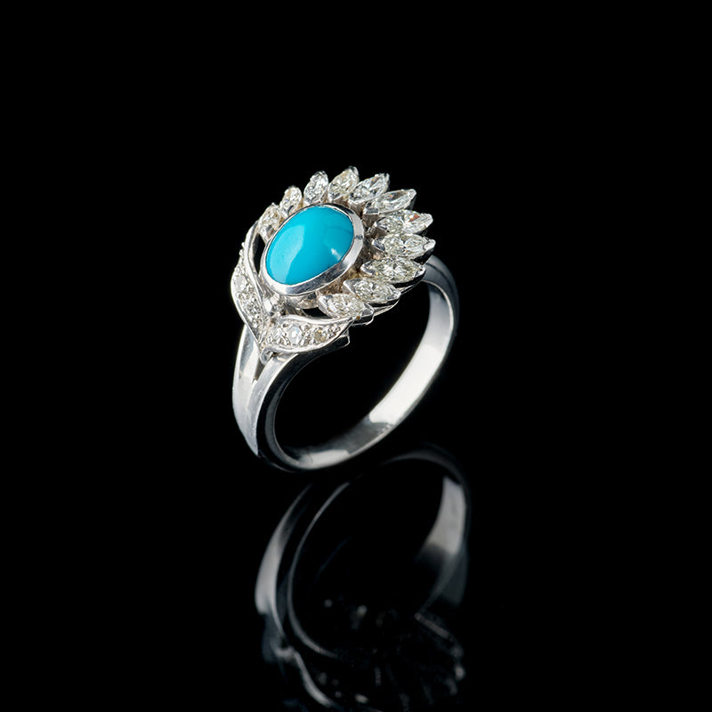 Ring - Turquoise -Diamonds