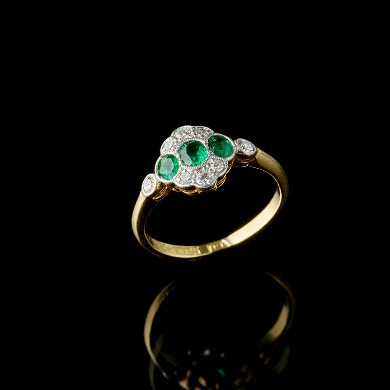 Ring - Emeralds - Diamonds