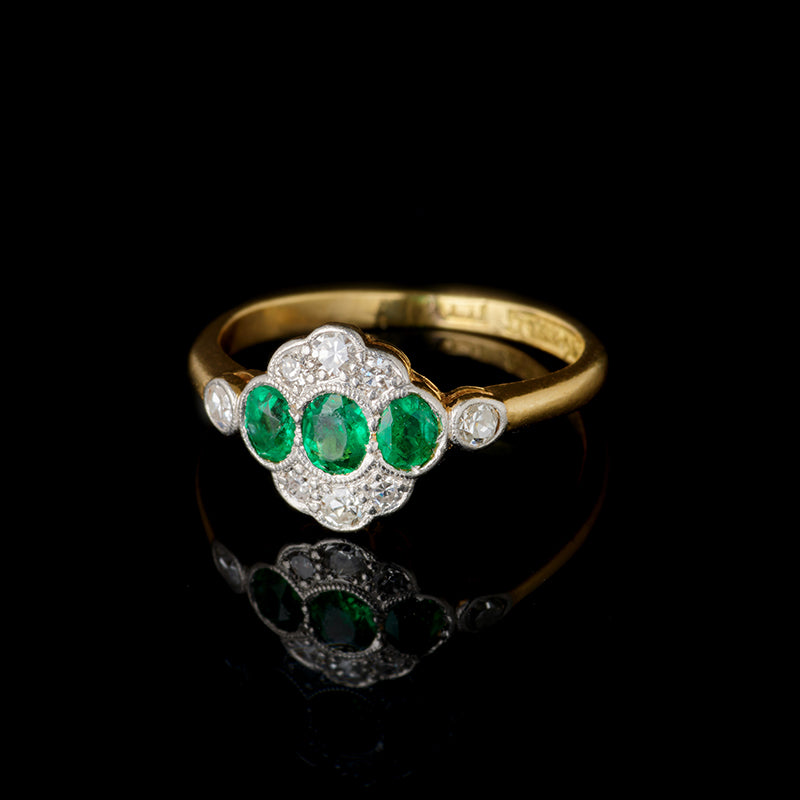 Ring - Emeralds - Diamonds
