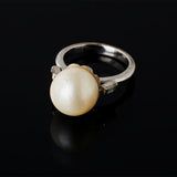 Ring - White Pearl - Diamonds