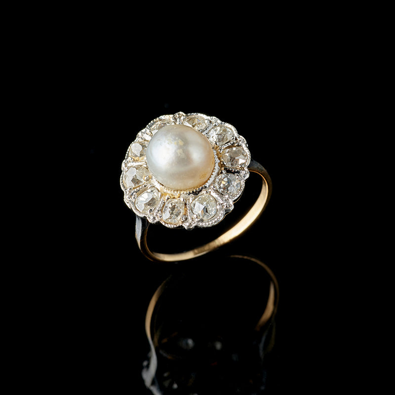 Ring - Pearl - Diamonds