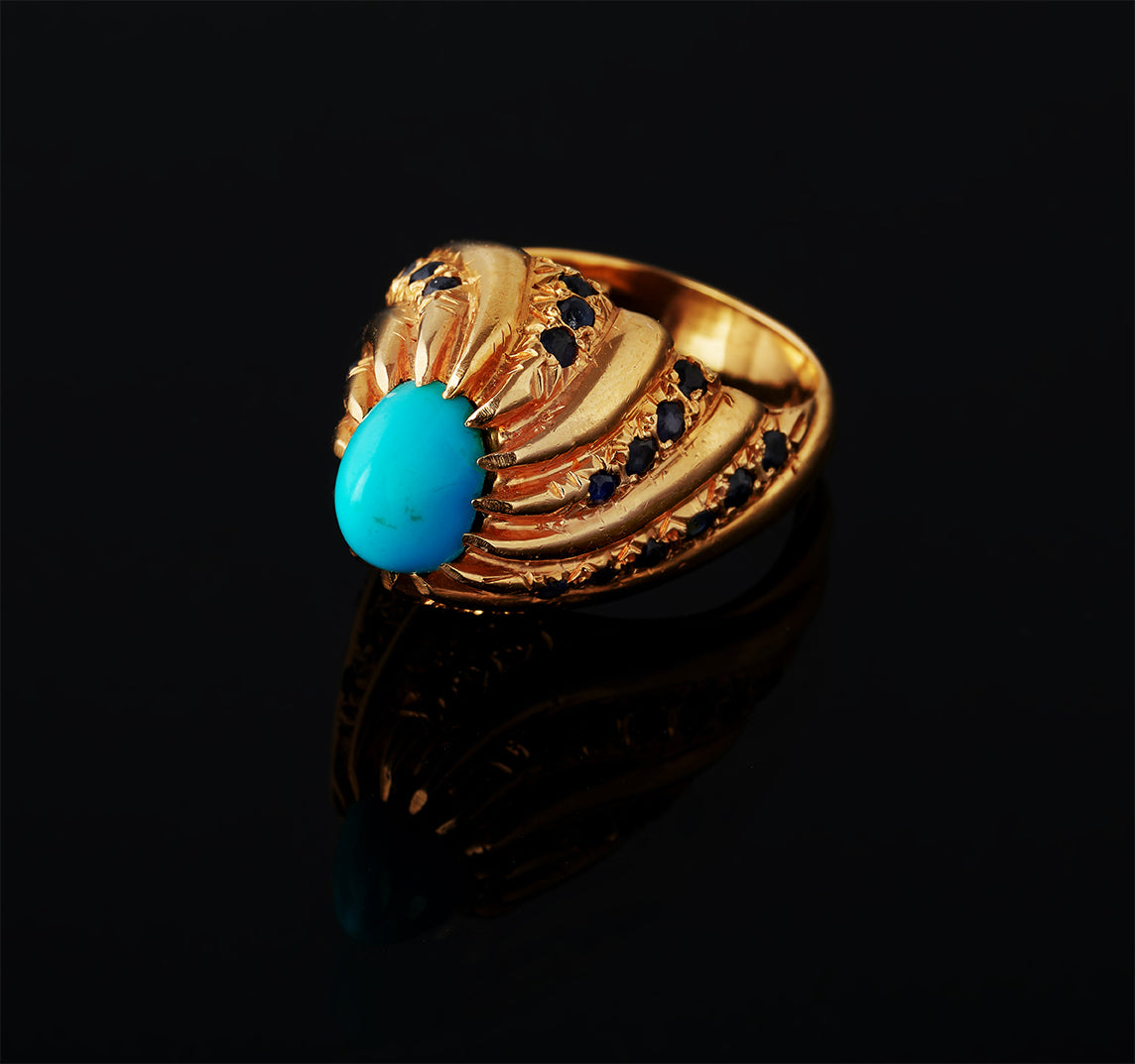 Ring - Turquoise - Blue Sapphires