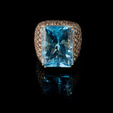 Ring - Blue Topaz - Diamonds