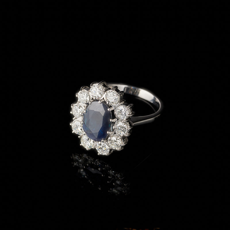 Bague Saphir Bleu Diamants