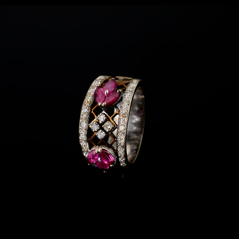 Bague - Rubis - Diamants