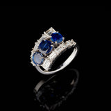 Ring - Blue Sapphires - Diamonds